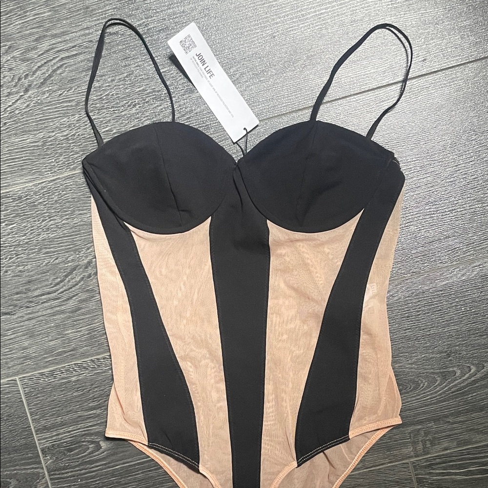 The coolest colour block sheer body suit